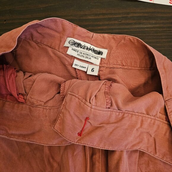 Calvin Klein 80s high waisted pleated wide leg silk pant - Picture 5 of 7